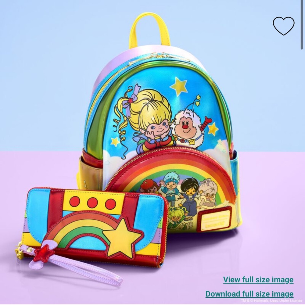 Loungefly Rainbow Brite Exclusive The Color Kids Light Up Mini Backpack & Wallet